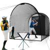 Doubleriver Baseball Pitching Backstop: Heavy Duty PVC Strike Zone Vinyl Padding for Batting Cage Protection Backyard Practice&Softball Players 6X8FT Pure view 3