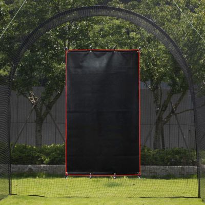 Doubleriver Baseball Pitching Backstop: Heavy Duty PVC Strike Zone Vinyl Padding for Batting Cage Protection Backyard Practice&Softball Players 4X6FT Pure