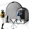 Doubleriver Baseball Pitching Backstop: Heavy Duty PVC Strike Zone Vinyl Padding for Batting Cage Protection Backyard Practice&Softball Players 4X6FT Pure view 3