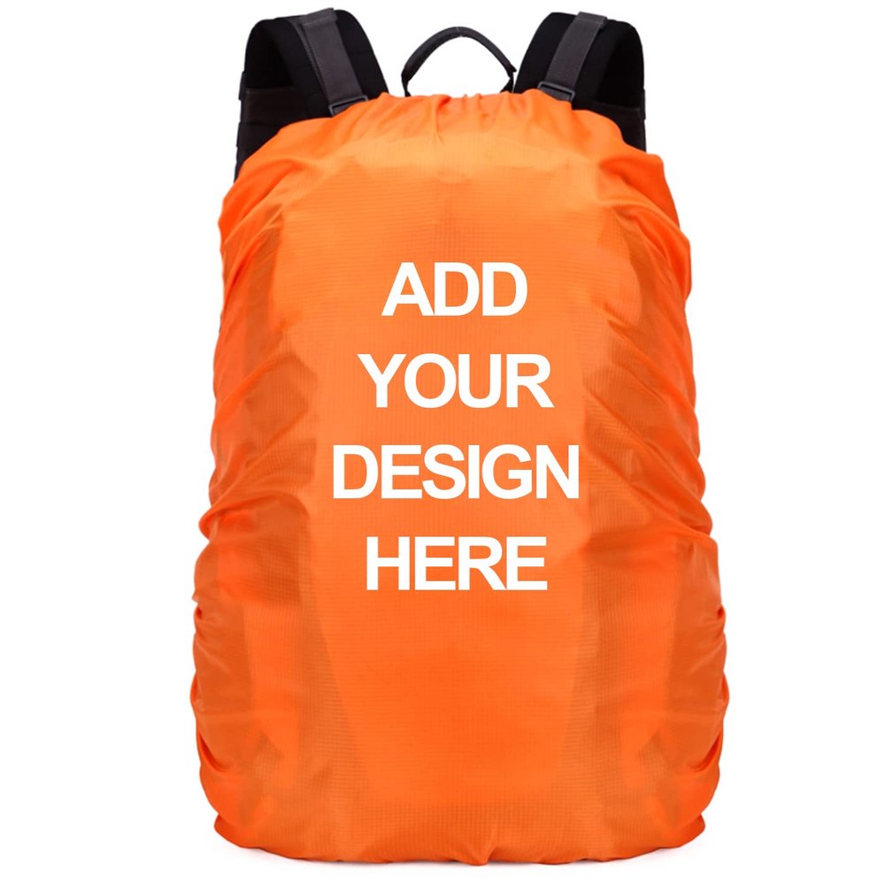 Muka Personalized Design Backpack Rain Cover Ultralight Pack Covers for Outdoor Activities (with Storage Bag)-Orange-XXL
