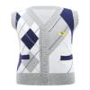 easyforever Kids Boys Girls School Uniform Knitted Vest V Neck Button Crochet Knitwear Cardigan Vest Sweater Waistcoat Grey 11-12 Years view 1