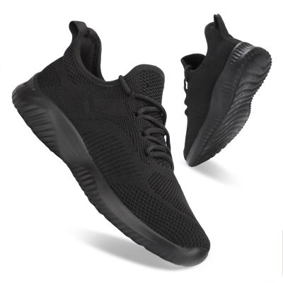 Flysocks Slip On Sneakers for Women-Fashion Sneakers Walking Shoes Non Slip Lightweight Breathable Mesh Running Shoes Comfortable All Black 9