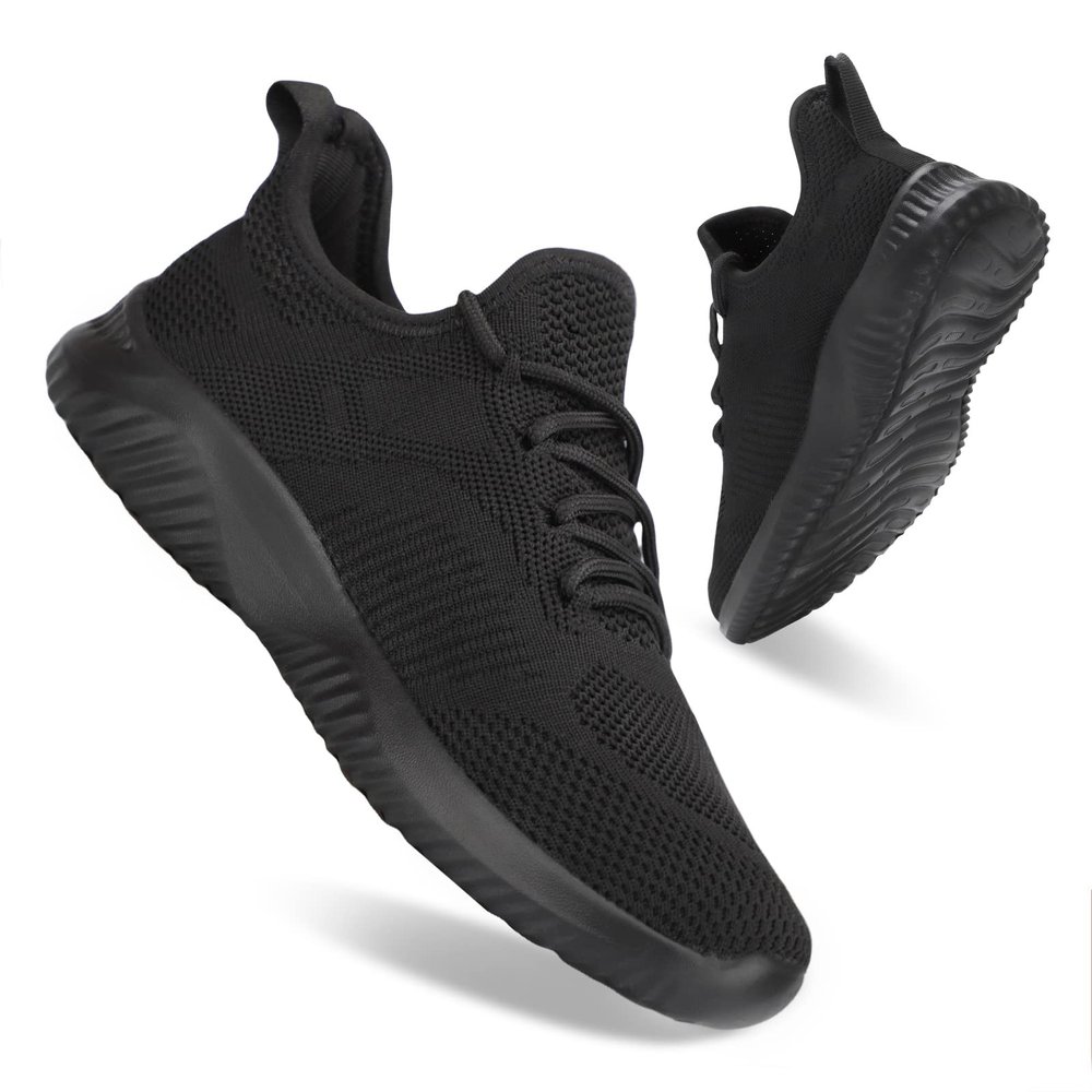 Flysocks Slip On Sneakers for Women-Fashion Sneakers Walking Shoes Non Slip Lightweight Breathable Mesh Running Shoes Comfortable All Black 9