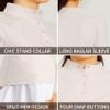 LastFor1 Women's Long Sleeve Golf Polo Shirts UPF 50+ Moisture Wicking Quick Dry Active Tops with Snap Buttons Closure Stone XL view 3