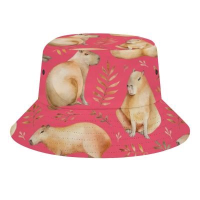 BAIKUTOUAN Adorable Capybara Beach Bucket Hat for Adults Fishing Fisherman's Cap Packable Travel Print Sun Hats One Size