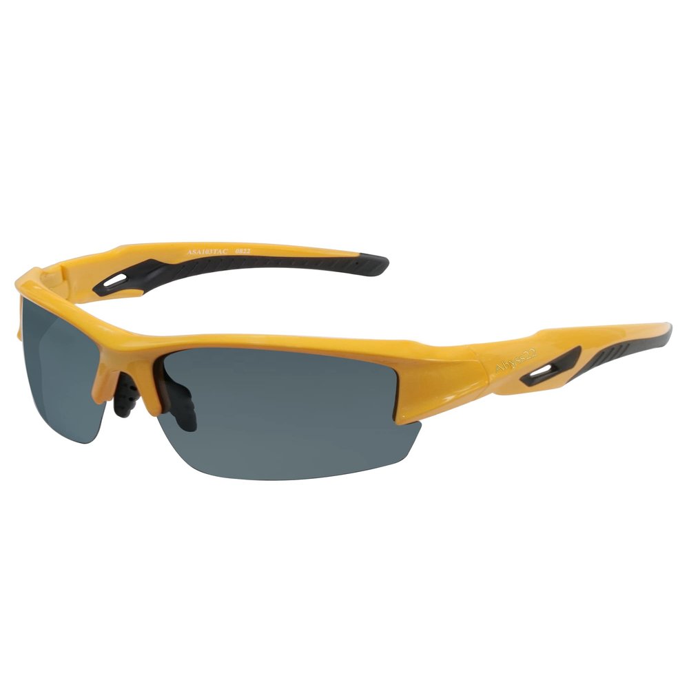 Abyss22 Polarized Sports Sunglasses for Men Women, Adjustable Nose Pads, TR90 Frame, for Golfing, Running, Finishing, Cycling (Yellow)