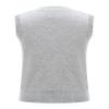 easyforever Kids Boys Girls School Uniform Knitted Vest V Neck Button Crochet Knitwear Cardigan Vest Sweater Waistcoat Grey 2-3 Years view 2