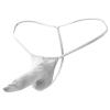 Long Pouch Thongs for Men Ice Silk Elephant Nose G-String Underwear Sexy T-Back Panties Lingerie Boxer Brief (White,One Size) view 1