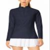 LastFor1 Women's Long Sleeve Golf Polo Shirts UPF 50+ Moisture Wicking Quick Dry Active Tops with Snap Buttons Closure Blended Black L view 1