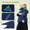 SaphiRose Kids Rain Jacket Waterproof Raincoat Mesh Lined Coat with Removable Hood for Boys Girls (Navy,10-12 years) view 3