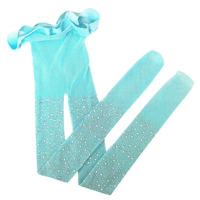 Kids Girls Mesh Fishnet Stocking Pantyhose Flash Tights Lightning Silk Stockings Little Girls Tights Stockings(Light Blue,7-12 Years)