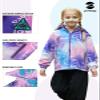 SaphiRose Kids Rain Jacket Waterproof Raincoat Mesh Lined Coat with Removable Hood for Boys Girls (Pink Smiles,4-5 years) view 3
