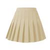 birbyrrly Girls School Uniform Skirts with Shorts  Solid Pleated Tennis Skort Basic Scooter Toddler Khaki 120-4-5T