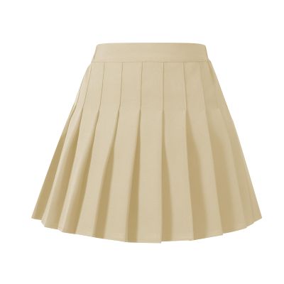 birbyrrly Girls School Uniform Skirts with Shorts  Solid Pleated Tennis Skort Basic Scooter Toddler Khaki 110-3T