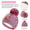 Kids Winter Hat Gloves Scarf Set,Girls Hats Beanie with Pom Knit Neck Warmer Gaiter Mittens Fleece Lined,Girls Accessories Cold Weather Set for Toddler Children BoysMint Green Mix view 2