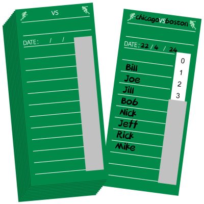Junkin 160 Pack 10 Line Football Sports Strip Cards Football Pool Cards Scratch Off Tickets for Volleyball Rugby Games Basketball Baseball Ice Hockey Sports Soccer Box Game(Green)