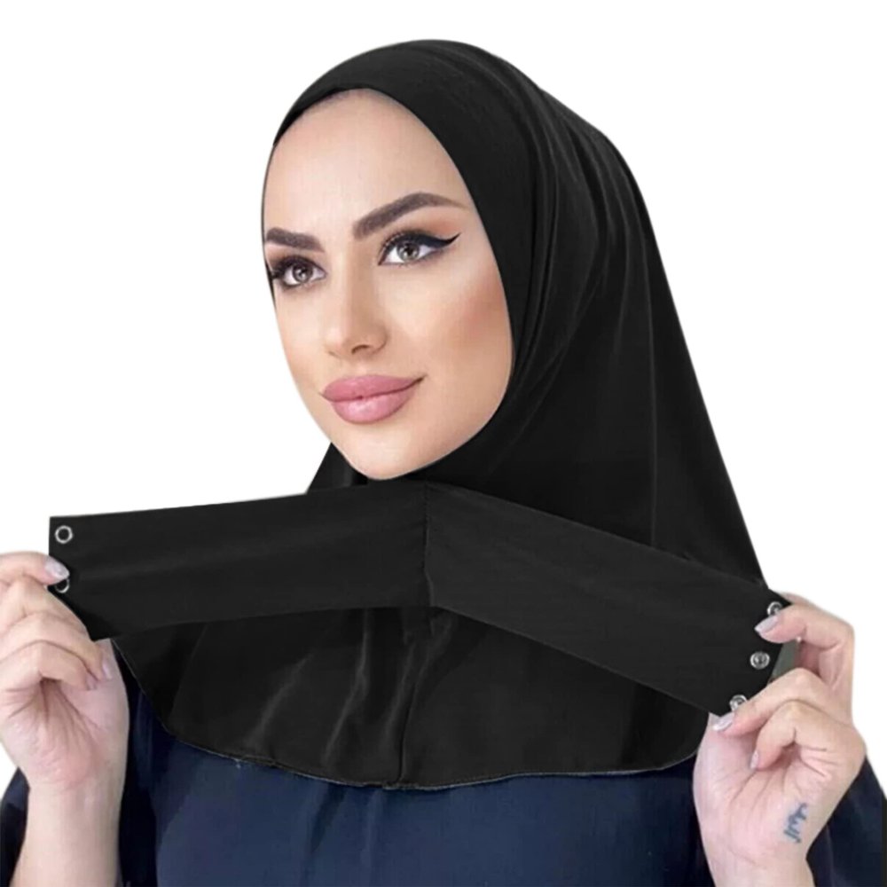 AIBEARTY Women Fashion Instant Muslim Turban Hijab with Snap Fastener Breathable Headscarf Bonnet Cap Turban Hat Shawl