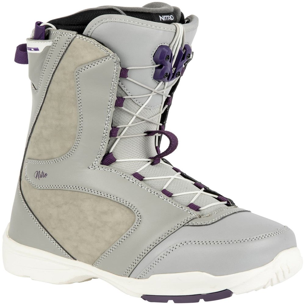 Nitro Flora TLS Snowboard Boots 2023 - Women's Grey/Pruple 7