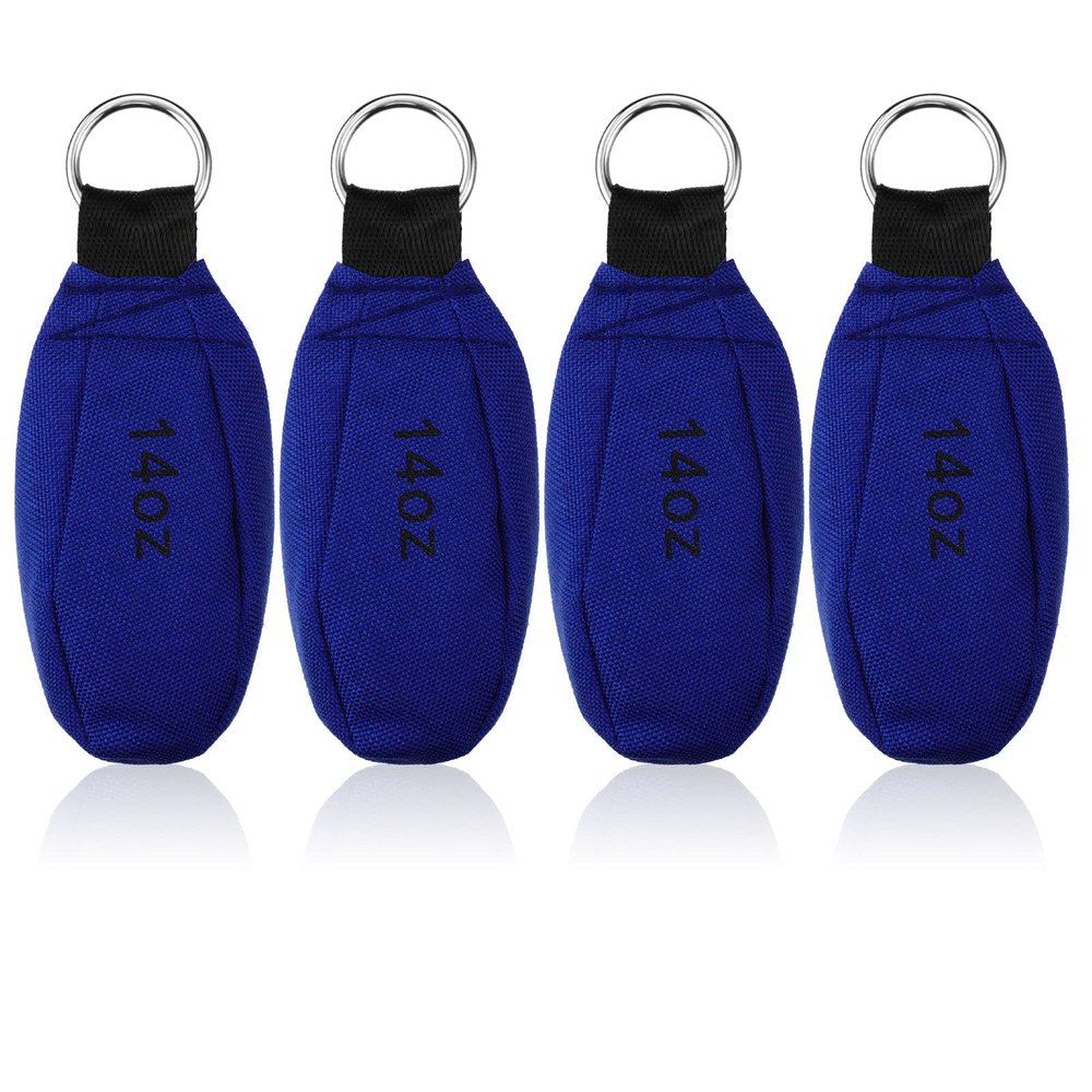 Oudain 4 Pieces Throw Weight Bags Bulk Arborist Climbing Rope Bags 14 oz / 400g Durable Multi-layer Outdoor Throw Bag Professional Multi Bag for Tree Rock Spelunking(Blue)