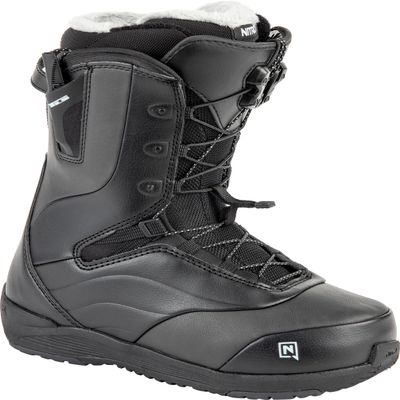 Nitro Women's Snowboards Crown TLS '23 Lightweight Snowboard Shoes Snowboard Boot with Quick Lacing System Allround Freestyle Freeride Softboot Warm Boots, Black, MP 25.0 // EU 38 2/3 // US 7.5