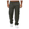 Mens Cargo Trousers,Elastic Waistband Straight Leg Pants Casual Midweight Slacks Basic Low Rise Bottoms for Men,Sweatpants Work Pants Compression Pants Hiking Pants Mens(A-Army Green,X-Large) view 1