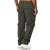 Mens Cargo Trousers,Elastic Waistband Straight Leg Pants Casual Midweight Slacks Basic Low Rise Bottoms for Men,Sweatpants Work Pants Compression Pants Hiking Pants Mens(A-Army Green,X-Large) view 3