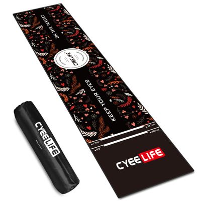 CyeeLife Dart Board Mat with Carrying Bag&Throw line for Steel and Soft Tip Darts Games with Start Lines