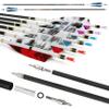 surwolf 31" Pure Carbon Arrows Archery Hunting Arrows 250 300 350 400 500 600 Spine with Natural Feather Fletched Targeting Arrows for Compound&Recurve&Long Bow 6/12 Pack (12, Blue, Spine 600) view 1