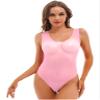 Lejafay Women's Sleeveless Mesh See Through Jumpsuit Stretchy Bodysuit Top Leotard One Piece Pink A One Size view 1