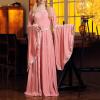 Women's Medieval Hooded Dresses Renaissance Velvet Robe Vintage Court Style Costume Long Sleeve Ball Queen Gown Pink view 3