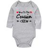 Acwssit New To The Cousin Crew Baby Boy Clothes Unisex Funny Baby Bodysuit 0-3 months graylong view 1
