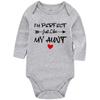 Acwssit I'M Perfect Just Like My Aunt Baby Boy Clothes Unisex Funny Baby Bodysuit 0-3 months (graylong,12-18M) view 1