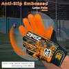 ZABZ Goalie Gloves Youth Goalkeeper Gloves Kids Football Gloves Soccer Gloves for Kids with Extra Grip Palm & Wrist Protection Guantes de Portero (Orange, 7) view 2