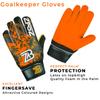 ZABZ Youth Goalkeeper Gloves - Kids Soccer Gloves With Extra Grip Palm & Wrist Protection (Orange, 4) view 4