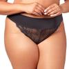 Elila Women's Microfiber & Lace Tanga Panty, 3903, Black, 2X view 1