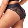 Elila Women's Microfiber & Lace Tanga Panty, 3903, Black, 2X view 2
