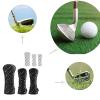 FUUBAMB00 3PCs/Set Golf Headcovers Utility Irons Skull Rivets Cover PU Leather Golf Head Covers Driver Fairway Hybrids Clubs Golf Head Protector,White view 2