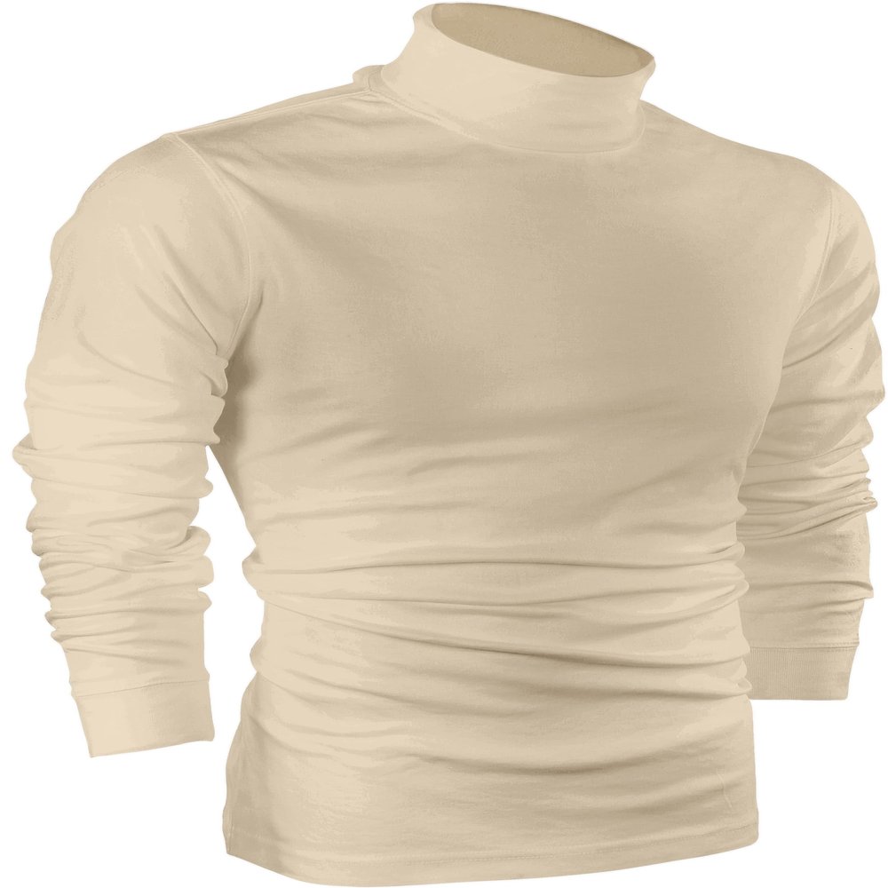 Utopia Wear Turtleneck Men Slim Fit UPF 50+ Lightweight Pullover Sweater Long Sleeves Top, X-Large, Beige