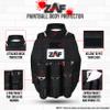 3 Pod Padded Paintball & Airsoft Chest Protector with Attached Neck Protector view 2