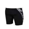 ARENA Men's Racing Swimsuit Solid Swim Jammers Endurance Long Compression Shorts,Tropicals Swimwear, Black-Black Multi, 22 view 3