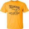 4X-Large Gold Mens Let's Eat Kids Funny T-Rex Punctuation Saves Lives T-Shirt view 1