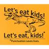 4X-Large Gold Mens Let's Eat Kids Funny T-Rex Punctuation Saves Lives T-Shirt view 4