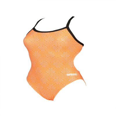 ARENA Kikko Womens Chlorine Resistant Athletic One Piece Swimsuit, Bathing Suit for Lap Swimming, Swim Competition & Water Sports-Orange