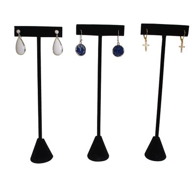 CuteBox Black Velvet 7.5" Earring Ts 6pcs for Jewelry Display, Retail, Home Use, Tradeshows, Showcase, Display Case, for Post, Hook, Loop, Stud, Dangle Earrings