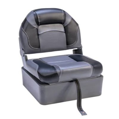 DeckMate Hinge Mount High Back Seats With Seat Box - Charcoal & Black