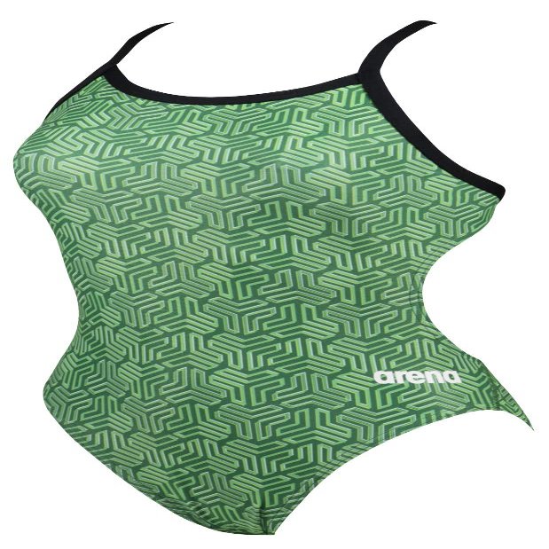 ARENA Kikko Womens Chlorine Resistant Athletic One Piece Swimsuit, Bathing Suit for Lap Swimming, Swim Competition & Water Sports-Green