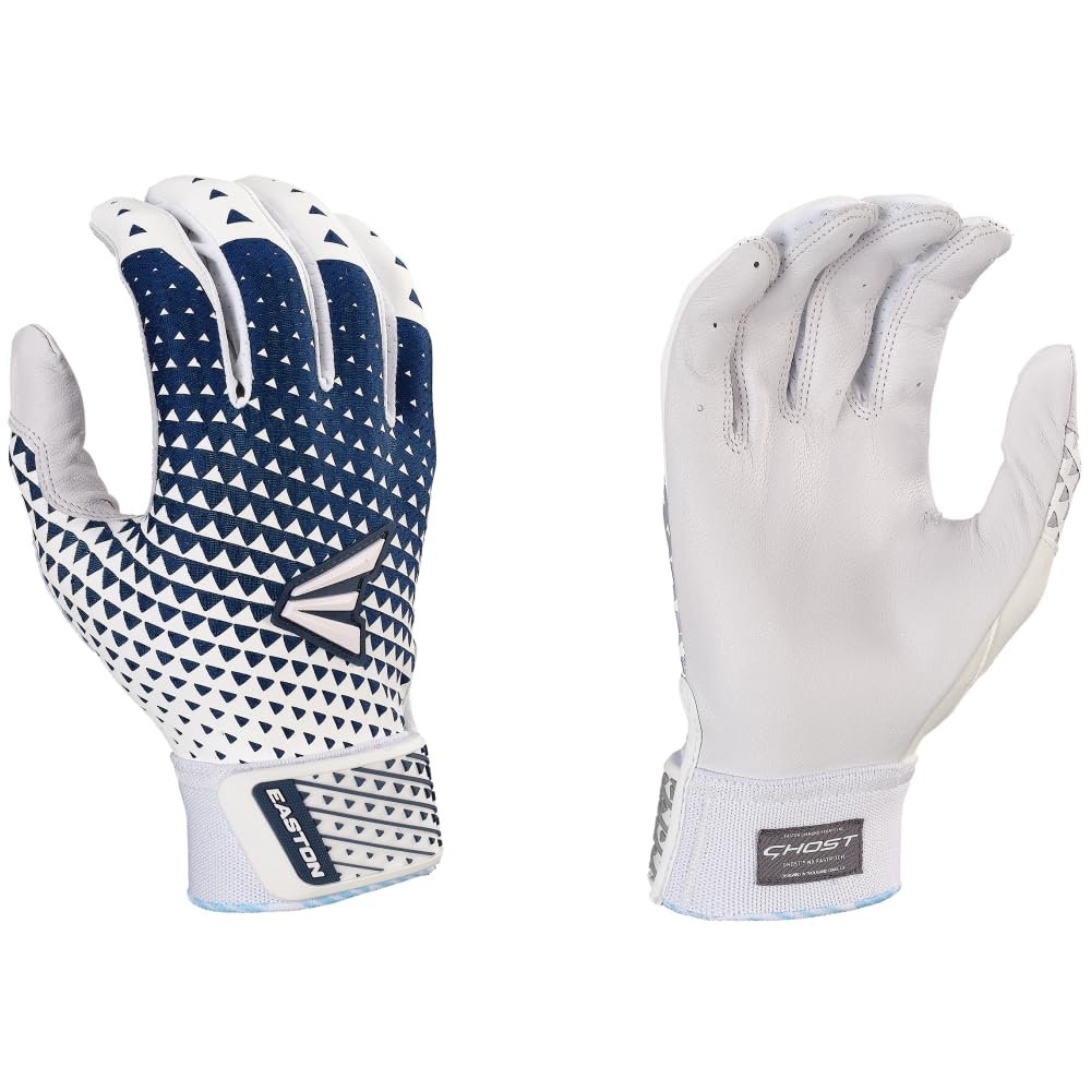 Easton | GHOST NX Fastpitch Softball Batting Gloves | Adult X-Large | White/Navy