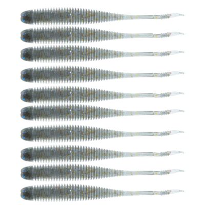 BAITFUEL Flat Sided Shad Infused with Supercharged X55 Formula Gel: Fish Scent Technology with Powerful Attractants | 3.5-Inch, Dark Shad (PN: X79616)