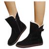 oiangi Women's Flat Snow Boots Winter Fleece Warm Round Toe Side Zipper Qulited Platform Ankle Booties Solid Casual Comfortable Outdoor Ladies Shoes view 3