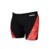 ARENA Men's Racing Swimsuit Solid Swim Jammers Endurance Long Compression Shorts,Tropicals Swimwear, Black-Red Multi, 20 view 2
